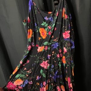 Black Floral Skater Dress
